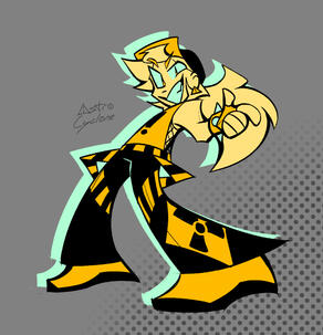 Rubine in yellow hazard clothing