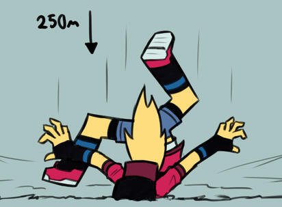 She fell down 250 meters but she's fineeeee