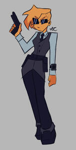 Ginger agent with a gun