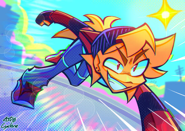 Colourful art of Rubine running